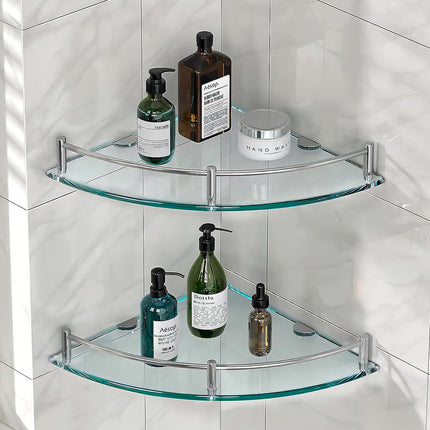 Set De 4 Estantes Esquineros De Vidrio Organizadores Baño