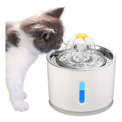 Bebedero Fuente Dispensador Agua Para Mascotas Recargable Us Blanco