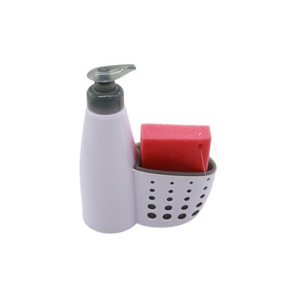 Dispensador De Jabon Con Porta Esponja Mas  Esponja Regalo  Blanco