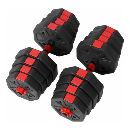 Mancuernas Ajustables Set 30 Kg 3 En 1 Barra Negro