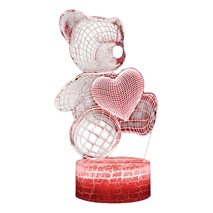 Lampara Ilusión 3d Osito Selector De Color N N