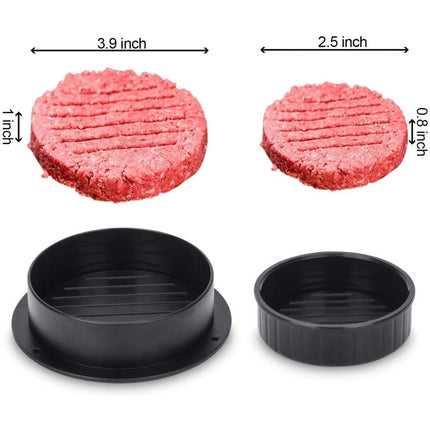 Molde Para Hamburguesas Rellenas Prensa Plancha 3 Medidas Negro