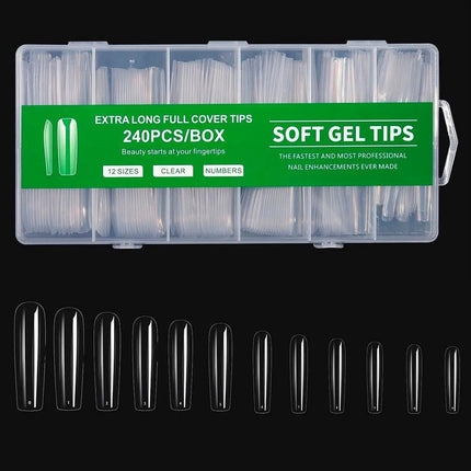 Set Uñas Postizas 240 Pcs + Pestañas Flúo 6 Pares Belleza Flúor