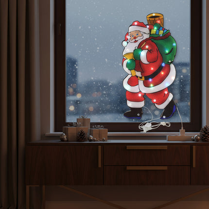 Cartel Diseño Navideño Con Luces 45x23cm. X