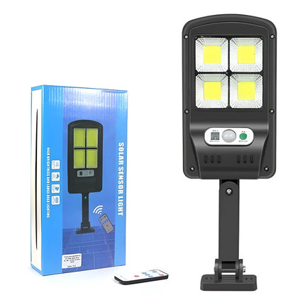Foco Solar Luz Led4 Exterior Sensor Mov Control Foto Célula Blanco Frío