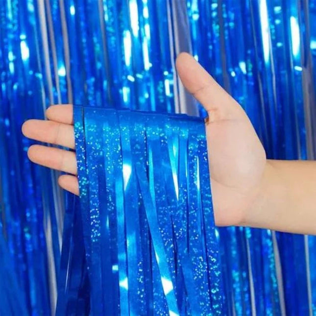 Cortina De Flecos Metalizada Para Cumpleaños 2x1 Metros