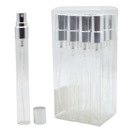 Mini Botella De Vidrio Con Atomizador 10ml. X12 Chb01263 Transparente