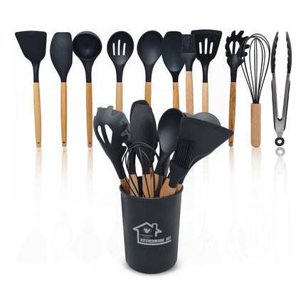 Juego Menage De Cocina De Silicona Y Madera Set 11 Piezas  Varios