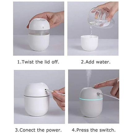 Difusor Aromatizante Humidificador Y Veladora Blanca Usb,,
