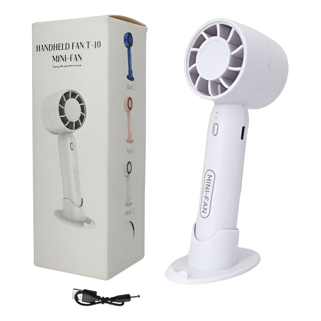 Mini Ventilador Inalámbrico Con Base 15x7.5cm. 2.54 Cm Blanco