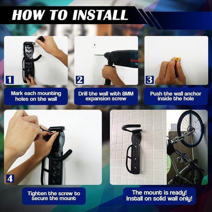 Soporte De Pared Para  Bicicleta Rueda Fija  Negro