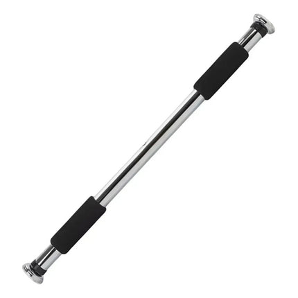 Barra Dominadas Extensible Para Puerta Acero Cromado Fitness Gris
