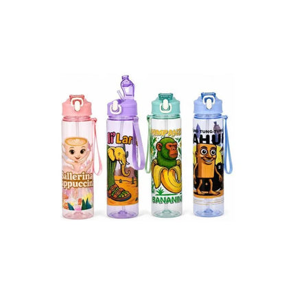 Botella Plástica Con Personajes 650ml Varios