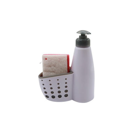 Dispensador De Jabon Con Porta Esponja Mas  Esponja Regalo  Blanco