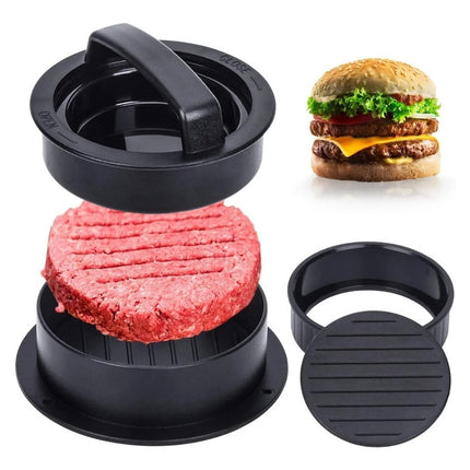 Molde Para Hamburguesas Rellenas Prensa Plancha 3 Medidas Negro
