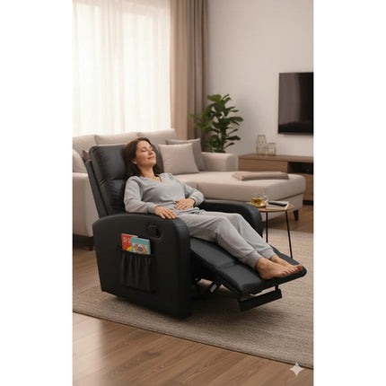 Sillon Reclinable Poltrona Butaca Sofa Recliner Living Negro
