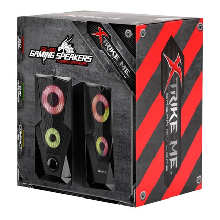 Parlantes Gamer Para Pc Musica Juego Xtrike Me Computadora  Negro
