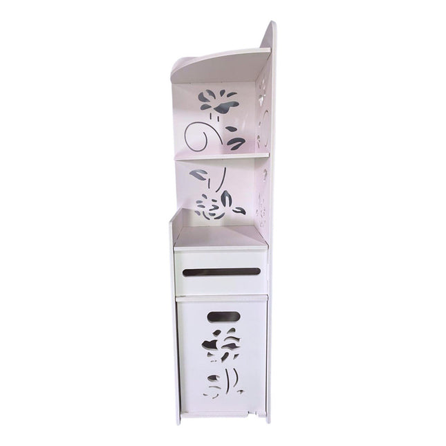Organizador Esquinero Baño Mueble De Madera Zy8052 Blanco