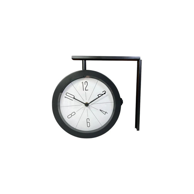 Reloj Doble Modelo  Estacion Antiguo Negro Blanco