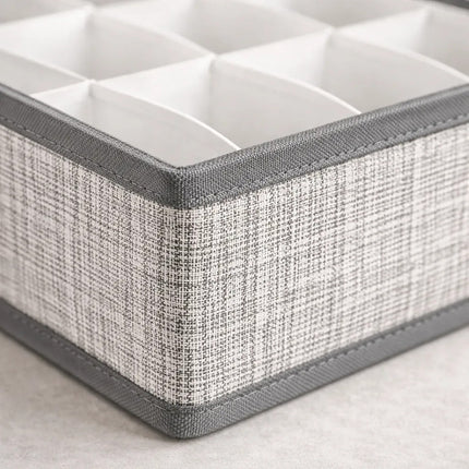 Organizador De Tela Con Separaciones 32x32x9cm. Chw03270 Gris Oscuro