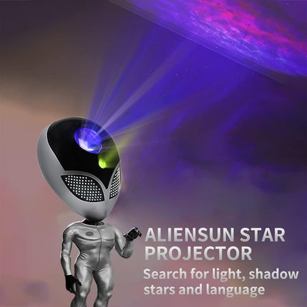 Lampara Proyector Alien Led Estrellas De Galaxia  Habla  Gris