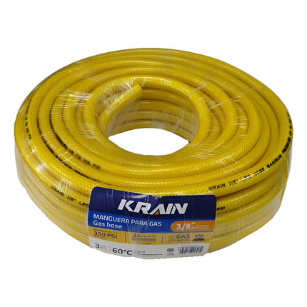 Manguera De Gas Con Goma Krain 25metros Amarillo