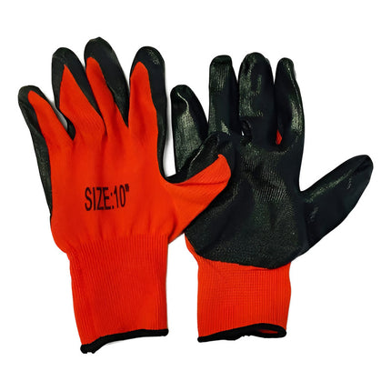 Guantes Trabajo Obra Construcción De Tela Y Goma Resistente