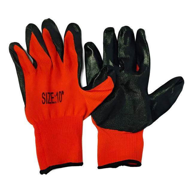 Guantes Trabajo Obra Construcción De Tela Y Goma Resistente