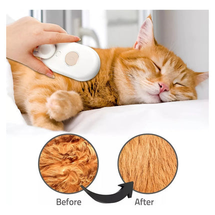 Cepillo A Vapor Automatico Baño Gatos Cepillo 3 En1 Mascotas Blanco