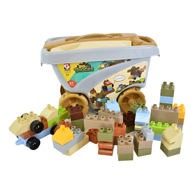 Carro Con Bloques X 57 Pcs - 30 X 21 X 20 Cm 57