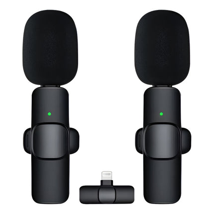 Dos Microfonos Solaperos Inalambricos Ios Negro