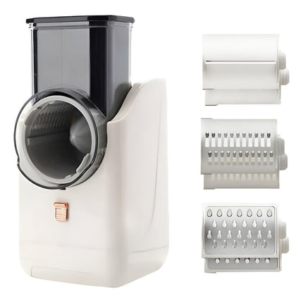 Rallador Electrico Con 6 Cuchillas Intercambiables  Mly-868 Blanco