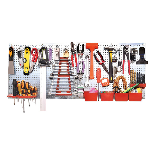 Combo Panel Organizador De Herramientas Con Extras Gris