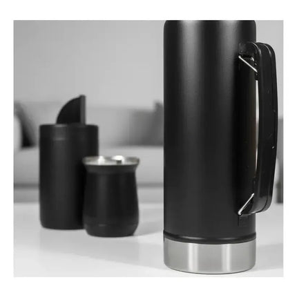 Set Termo + Mate Con Tapa + Yerbera Diseño Moderno Aleatorio