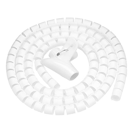 Organizador De Cables Espiral Ancho 18-22mm Largo 2 Metros Blanco