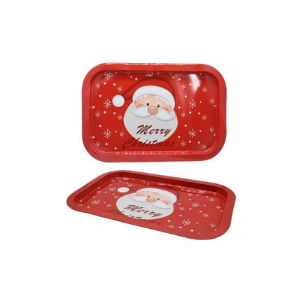Bandeja De Metal Con Diseño Navideño 35 X 24 Cm Ccm00640 V