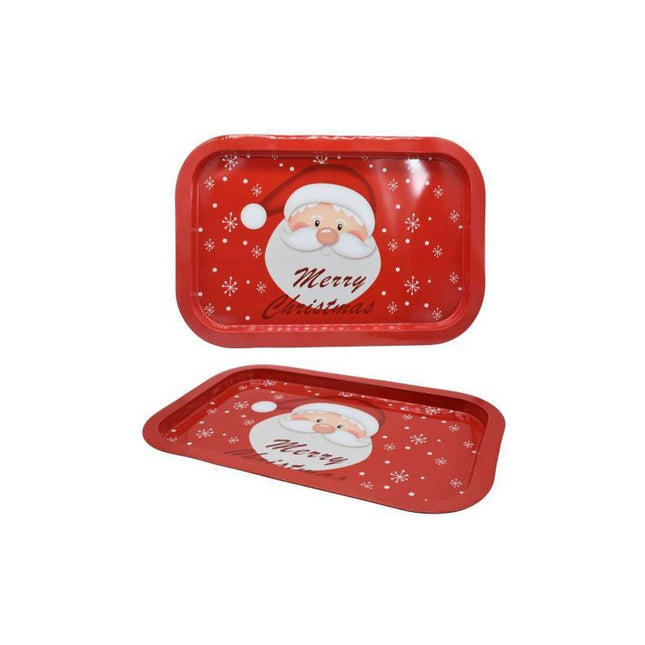 Bandeja De Metal Con Diseño Navideño 35 X 24 Cm Ccm00640 V