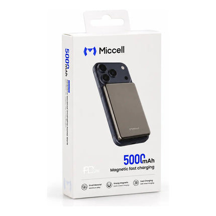 Powerbank Miccell Magnetico Magsafe 20w P31s Pd 5000mah Gris