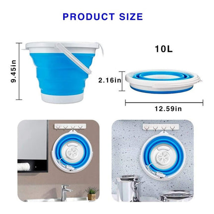 Mini Lavadora Portátil-lavarropas-usb- Plegable-ultrasónica Celeste