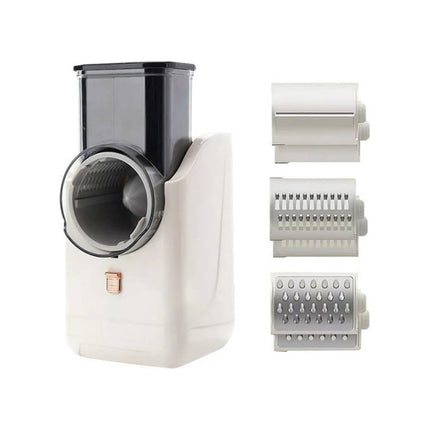 Rallador Electrico Con 6 Cuchillas Intercambiables  Mly-868 Blanco