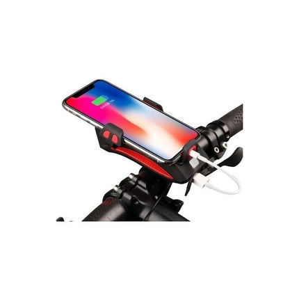 Farol Luz Led  Bicicleta 4 En 1 Bocina+luz+cargador+soporte