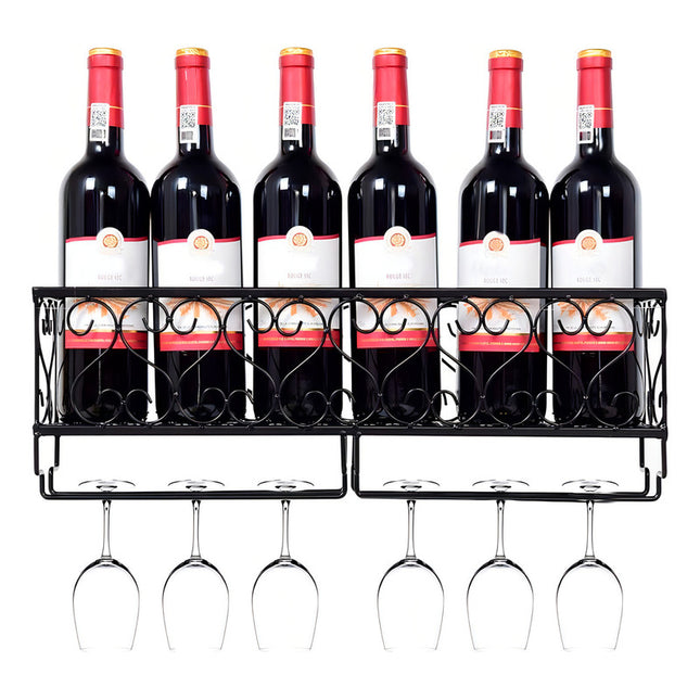 Vinera Soporte Botellas Vino Y Copas Estante En Metal Rack