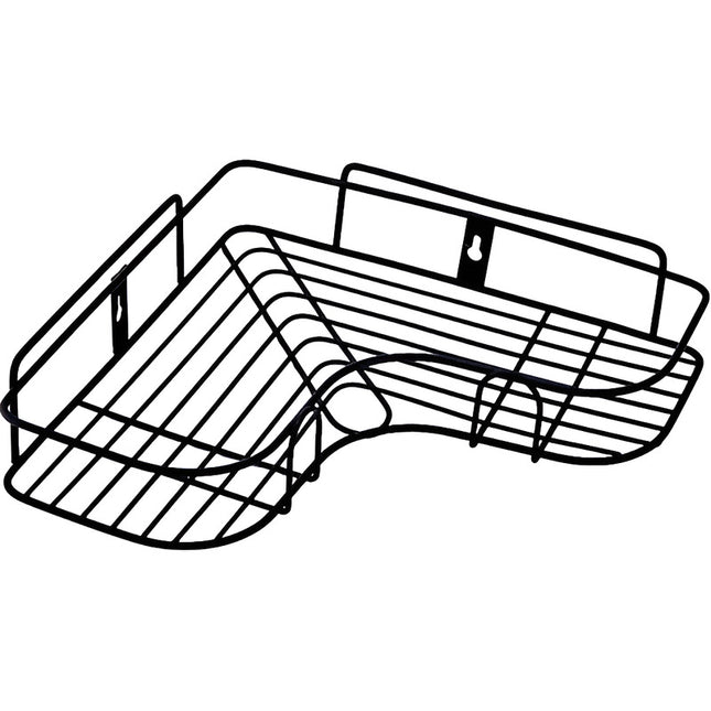 Esquinero Organizador Repisa De Baño / Cocina Adeshiva Metal Negro/blanco