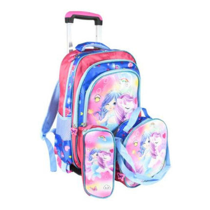 Mochila Carrito Con Lonchera Térmica Y Cartuchera 40x30x14cm