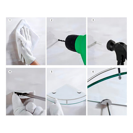 Set De 4 Estantes Esquineros De Vidrio Organizadores Baño