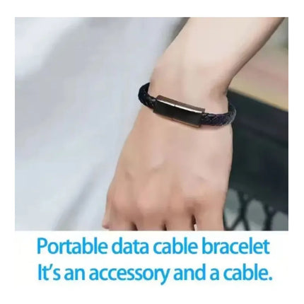 Pulsera De Cable Usb Tipo C De Carga Rápida Portátil Negro