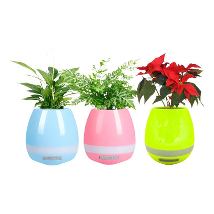 Parlante Bluetooth Mini Maceta Sistema Touch Piano Y Led X