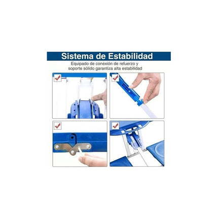 Mesa Plegable Para Camping Con Bancos Y Valija Incluida. Azul
