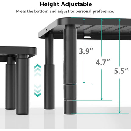Base Soporte Stand Monitor Notebook Elevador Regulable  Negro
