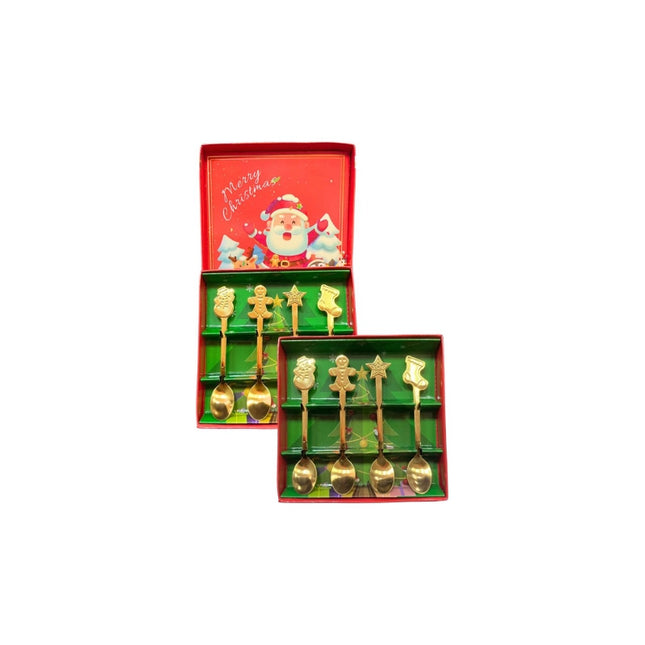 Set De 4 Cucharas Navideñas Diseños Creativos V